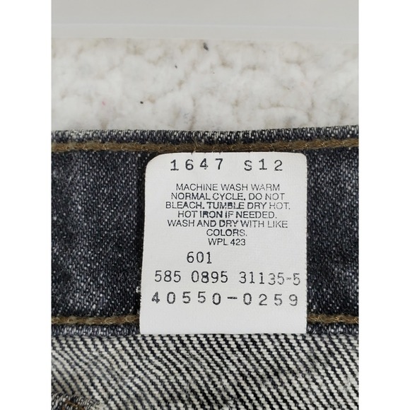 Vtg 90s Levis 550 Black Jeans Men 40x34 Orange Tab Relaxed Tapered USA (38x33.5) - Picture 4 of 12